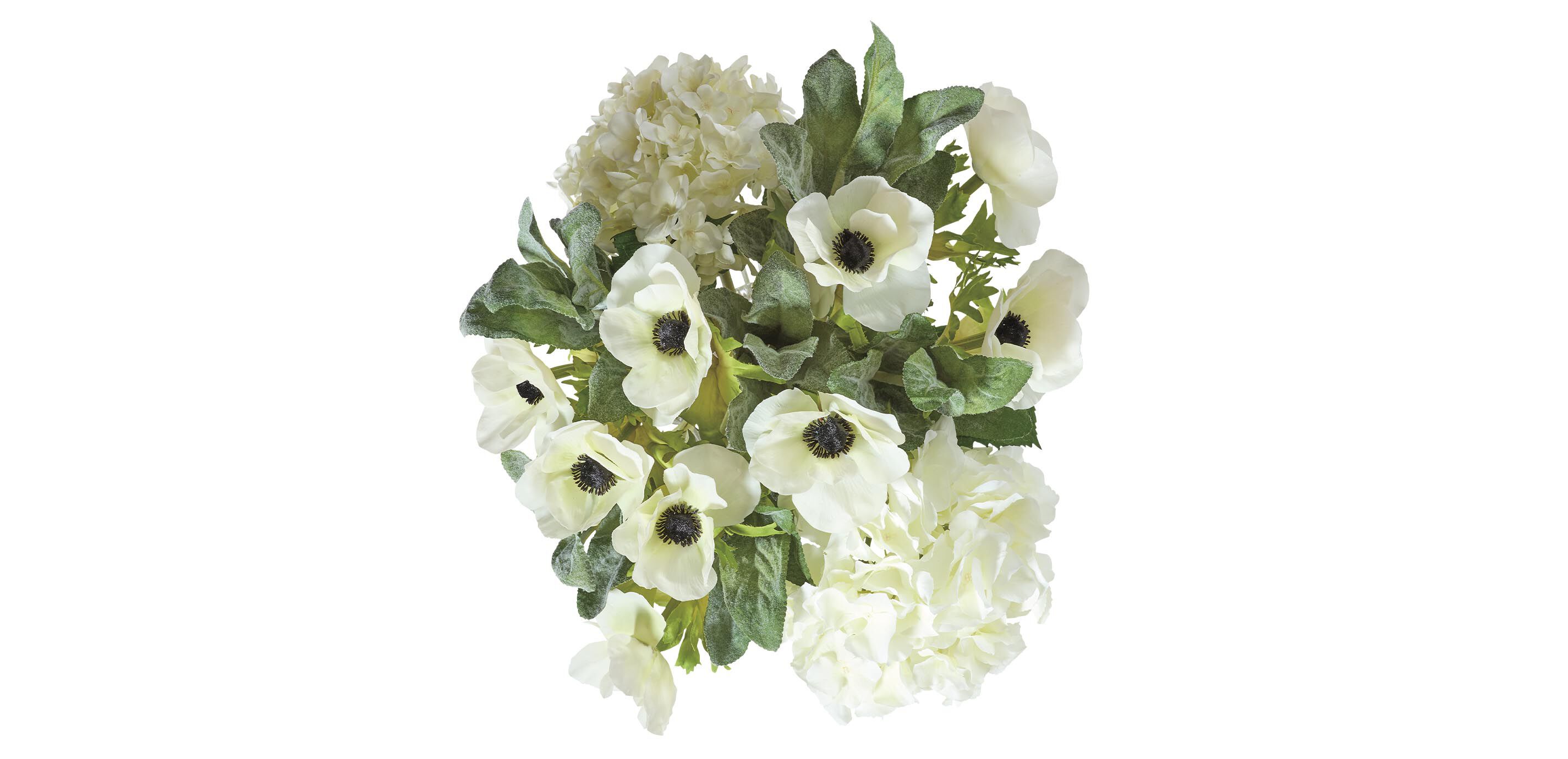 White Mixed Floral Centerpiece in Oval Vase_2