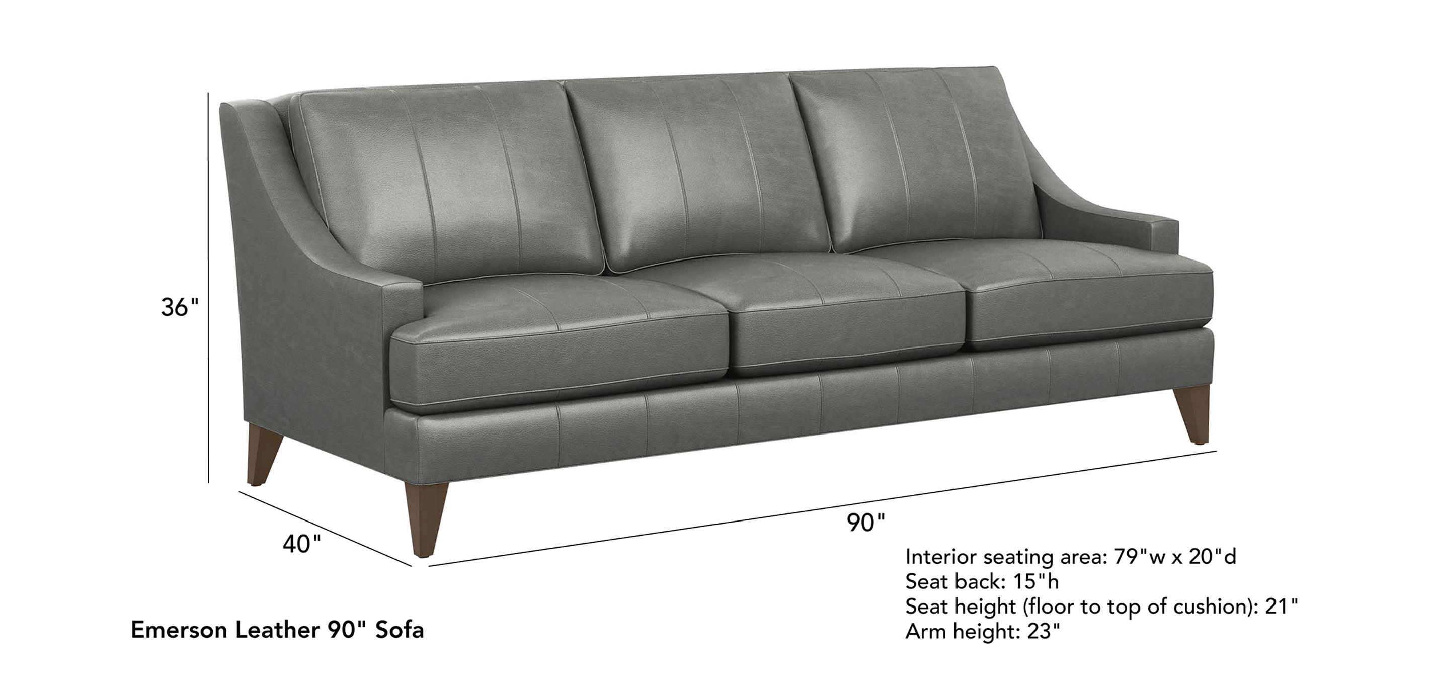 Emerson Leather Sofa, Quick Ship Sofas & Loveseats Ethan Allen