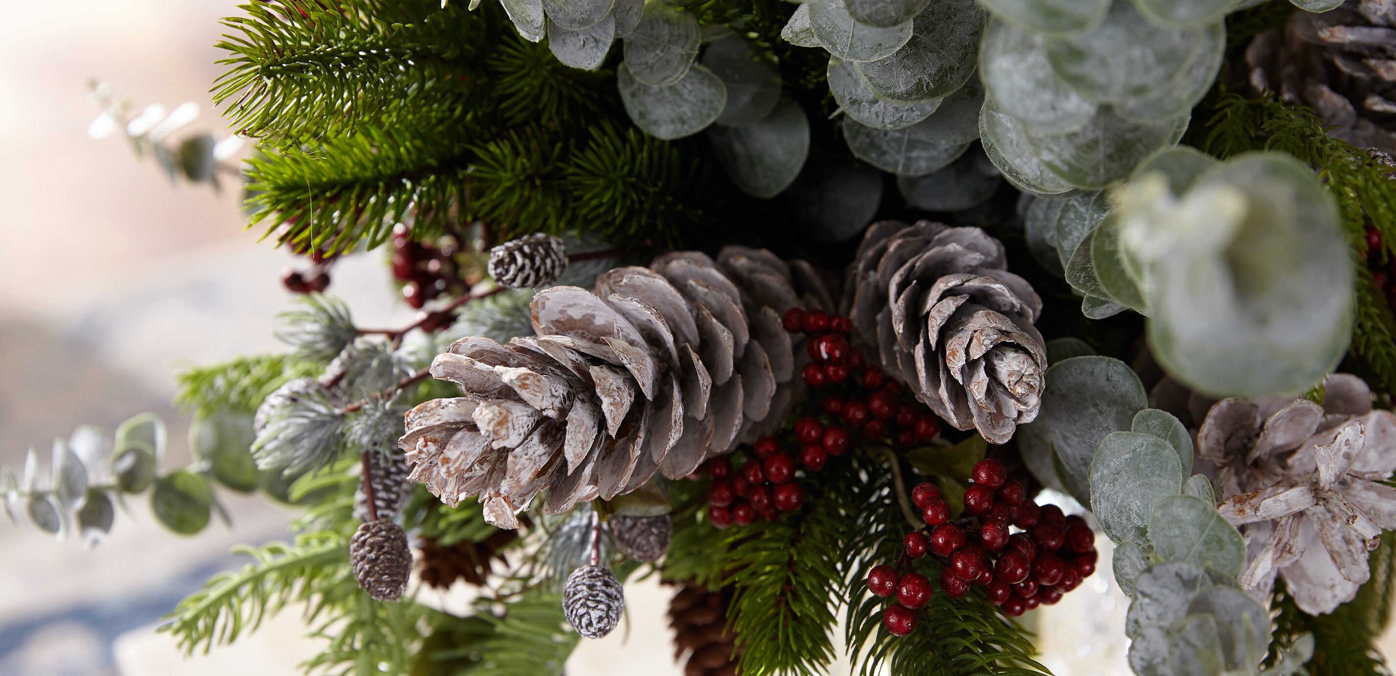 Evergreen & Eucalyptus Holiday Centerpiece_4