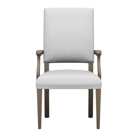 Hadley Leather Dining Armchair: Square Back, Tapered Leg image 727161