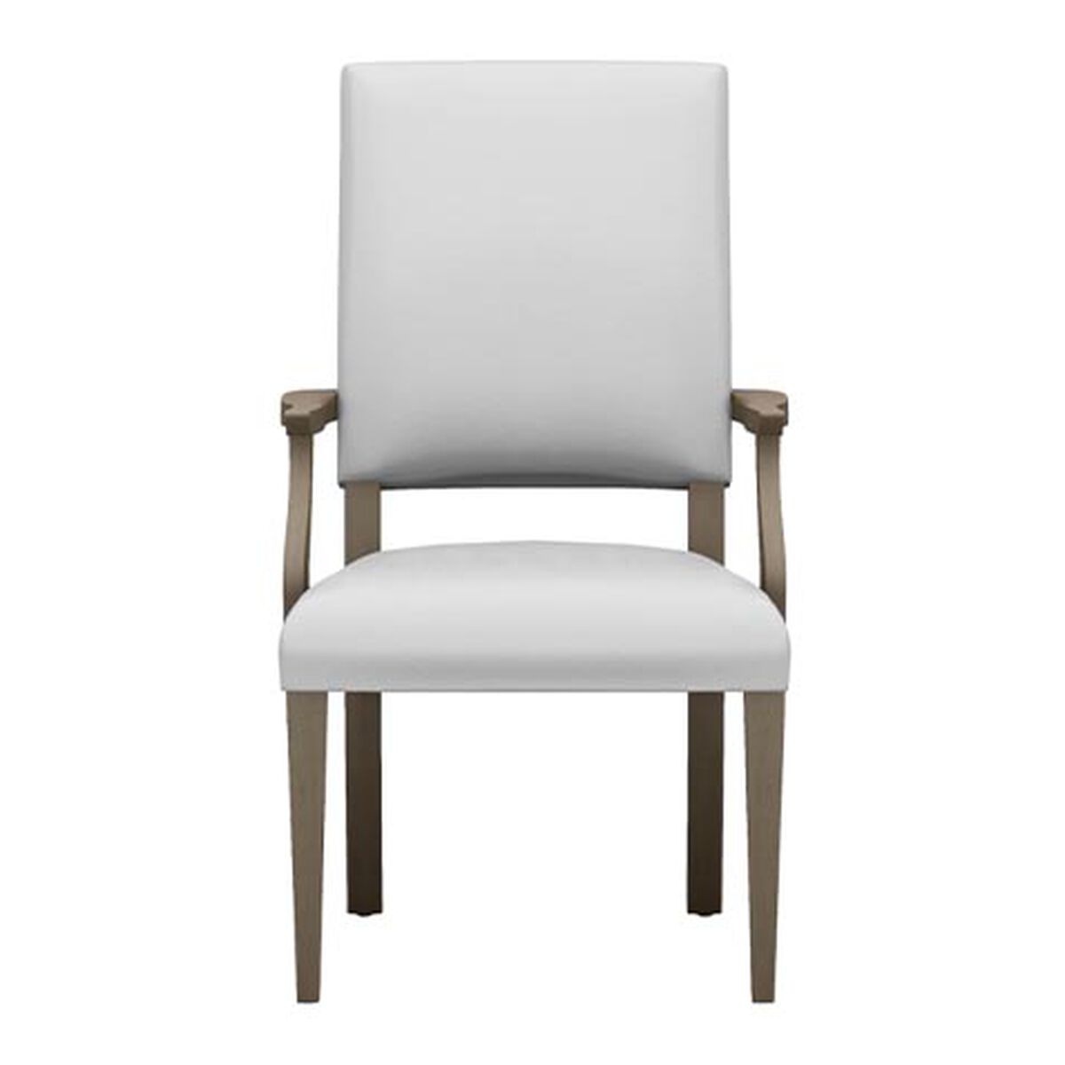 Hadley Leather Dining Armchair: Square Back, Tapered Leg