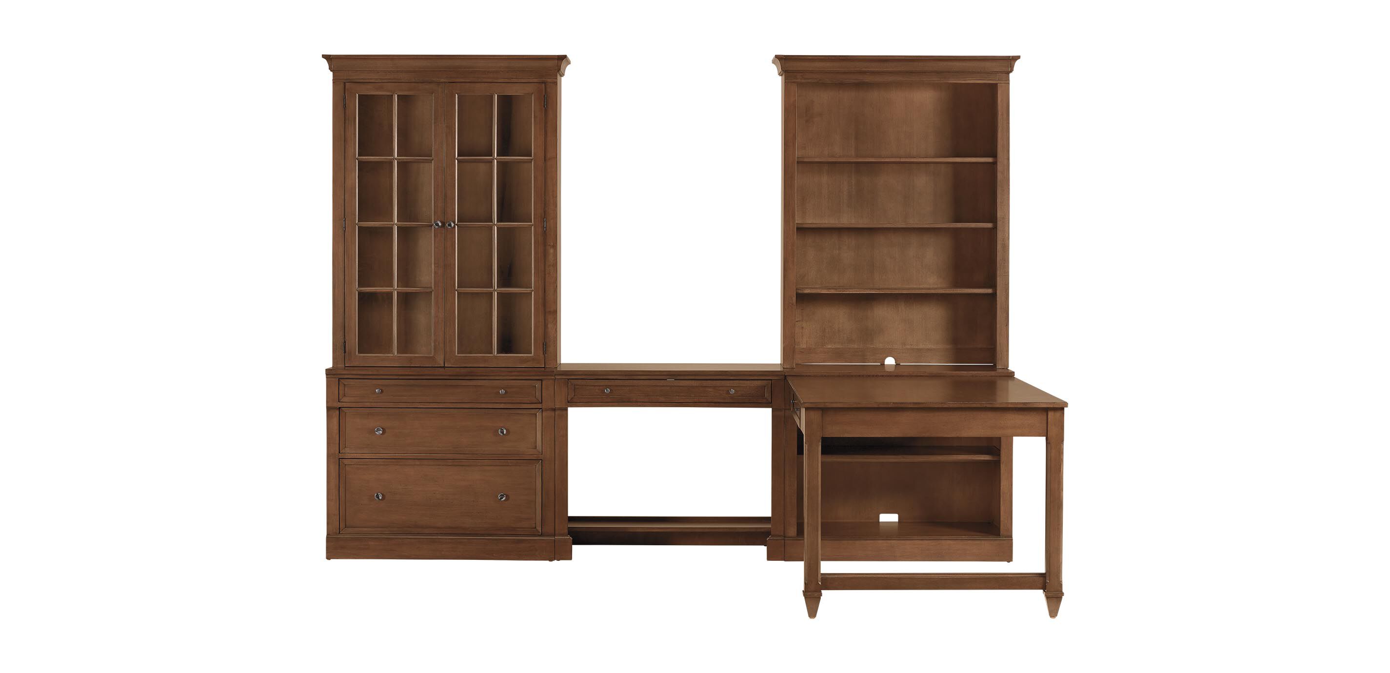 Continental Double Office Island with Bridge Desk