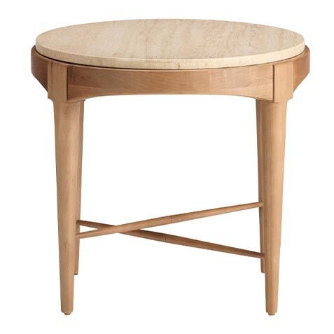 Draper Oval Travertine End Table image 238062