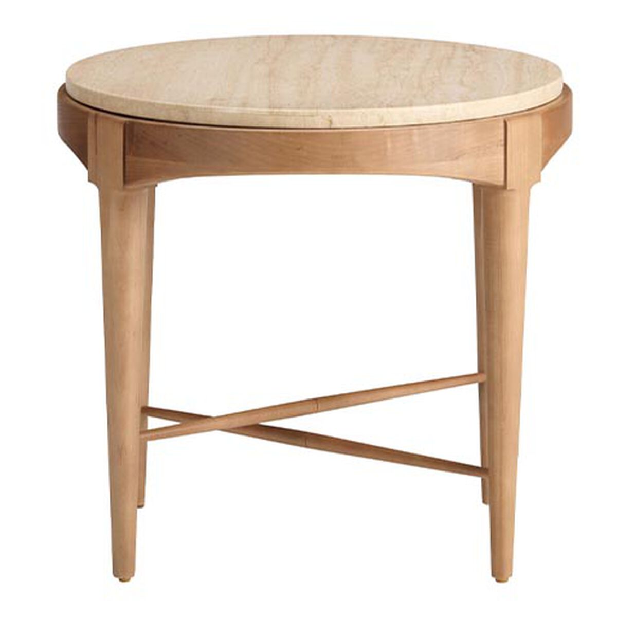 Draper Oval Travertine End Table