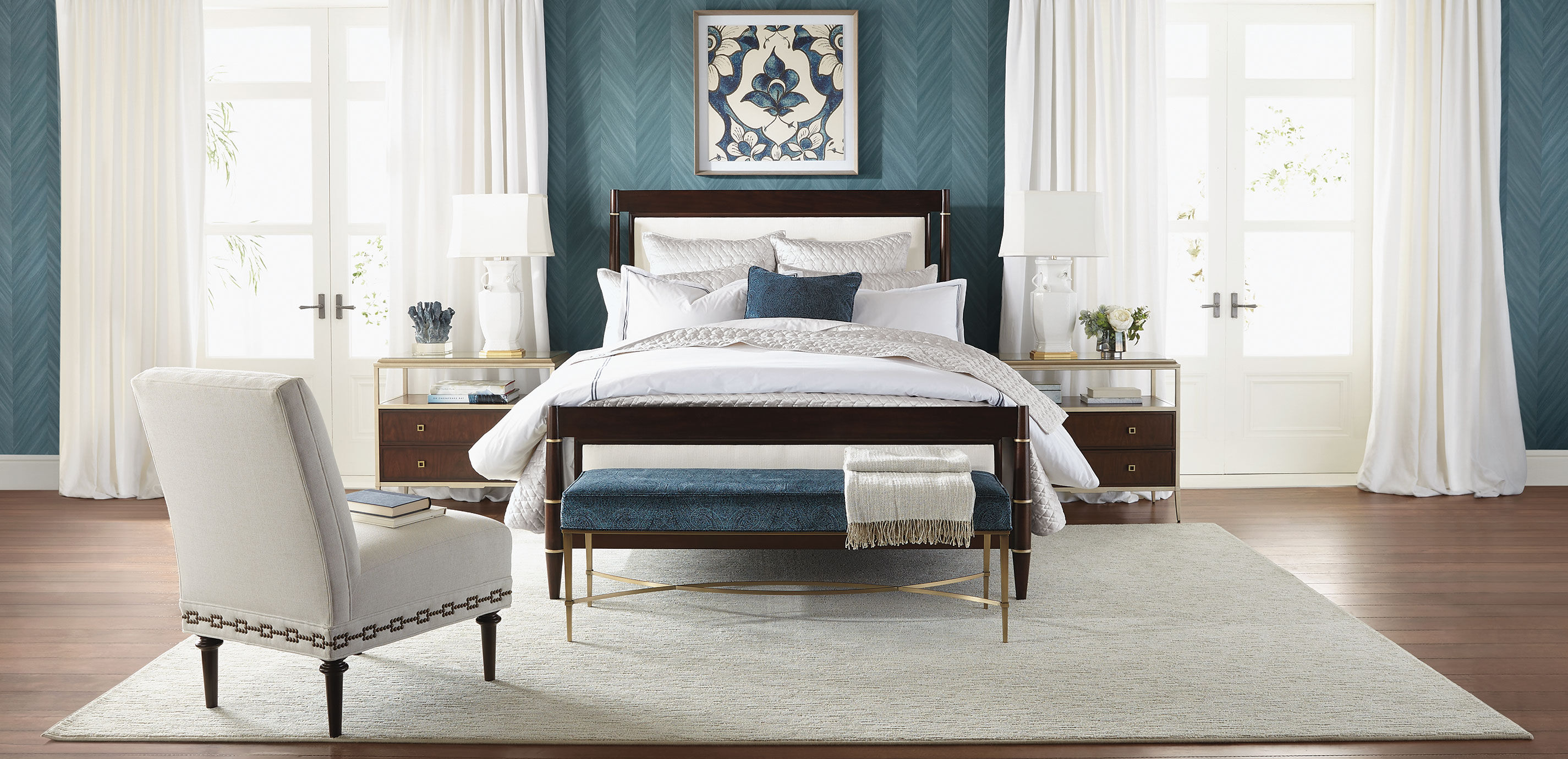 Ethan allen hot sale upholstered bed