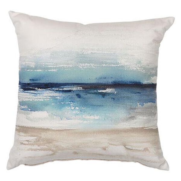 Blue Watercolor Outdoor Pillow