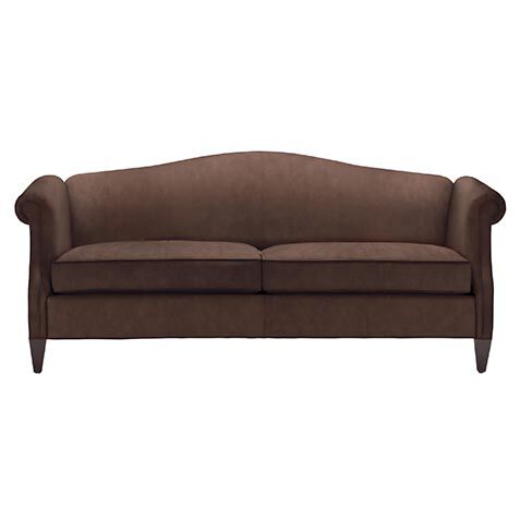Hutton Leather Camelback Sofa image