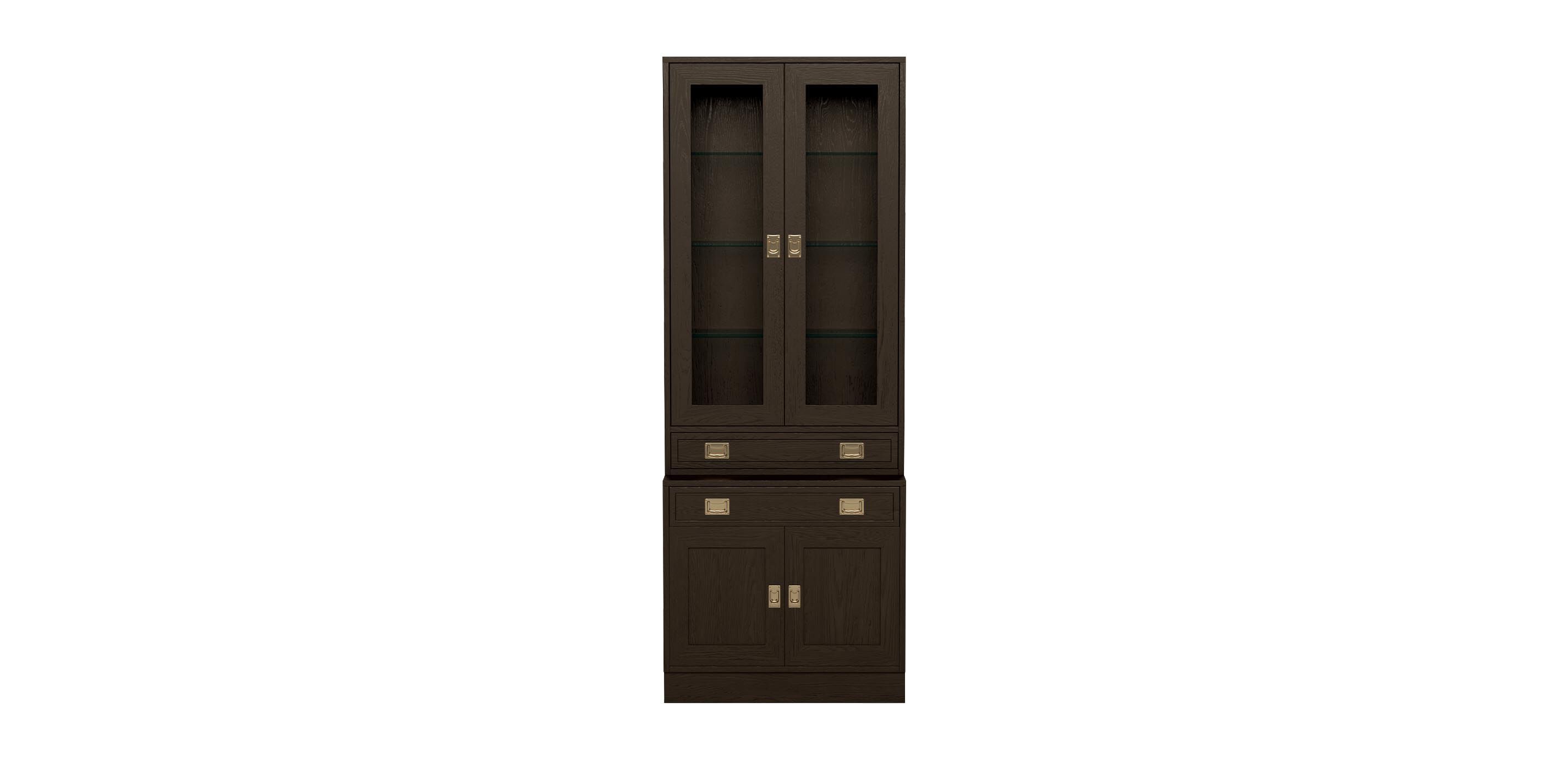 Callum Single Bookcase, Glass Doors