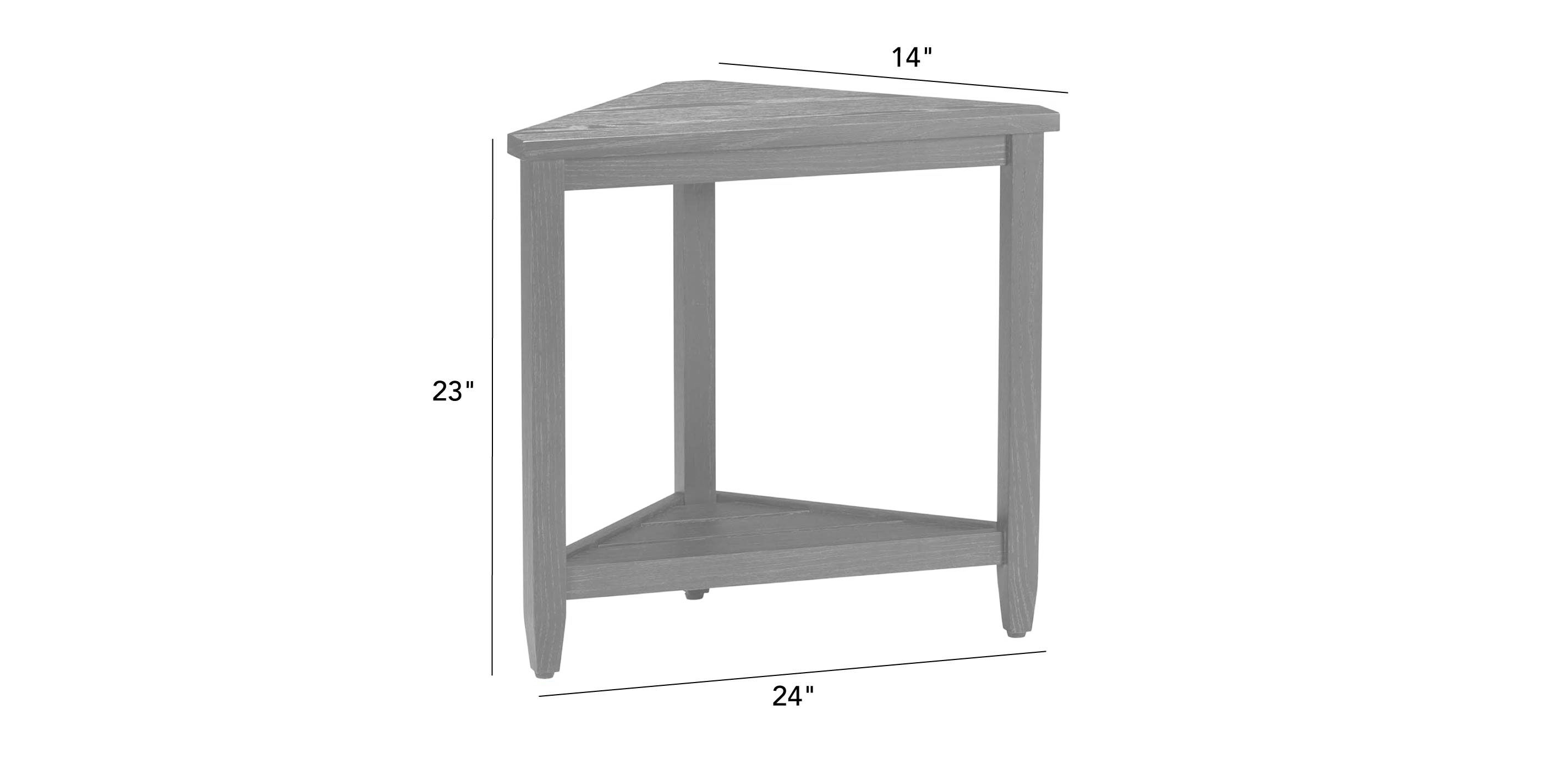 White triangle deals side table