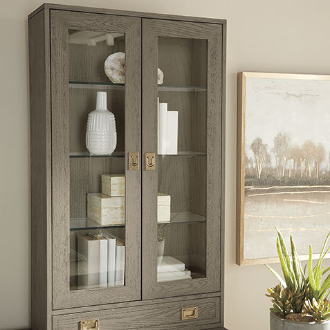 Callum Single Bookcase, Glass Doors Product Tile Hover Image 359341G