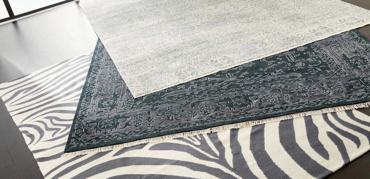 Ikat Rug, Gray/Ivory Ikat Rugs