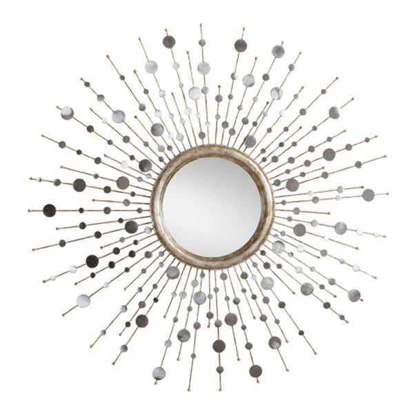 Silver Toned Soleil Mirror