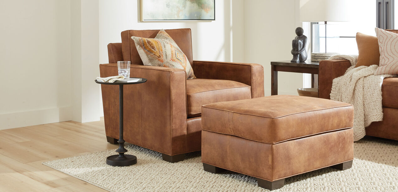 Spencer Track-Arm Leather Chair | Track-Arm Seating | Ethan Allen