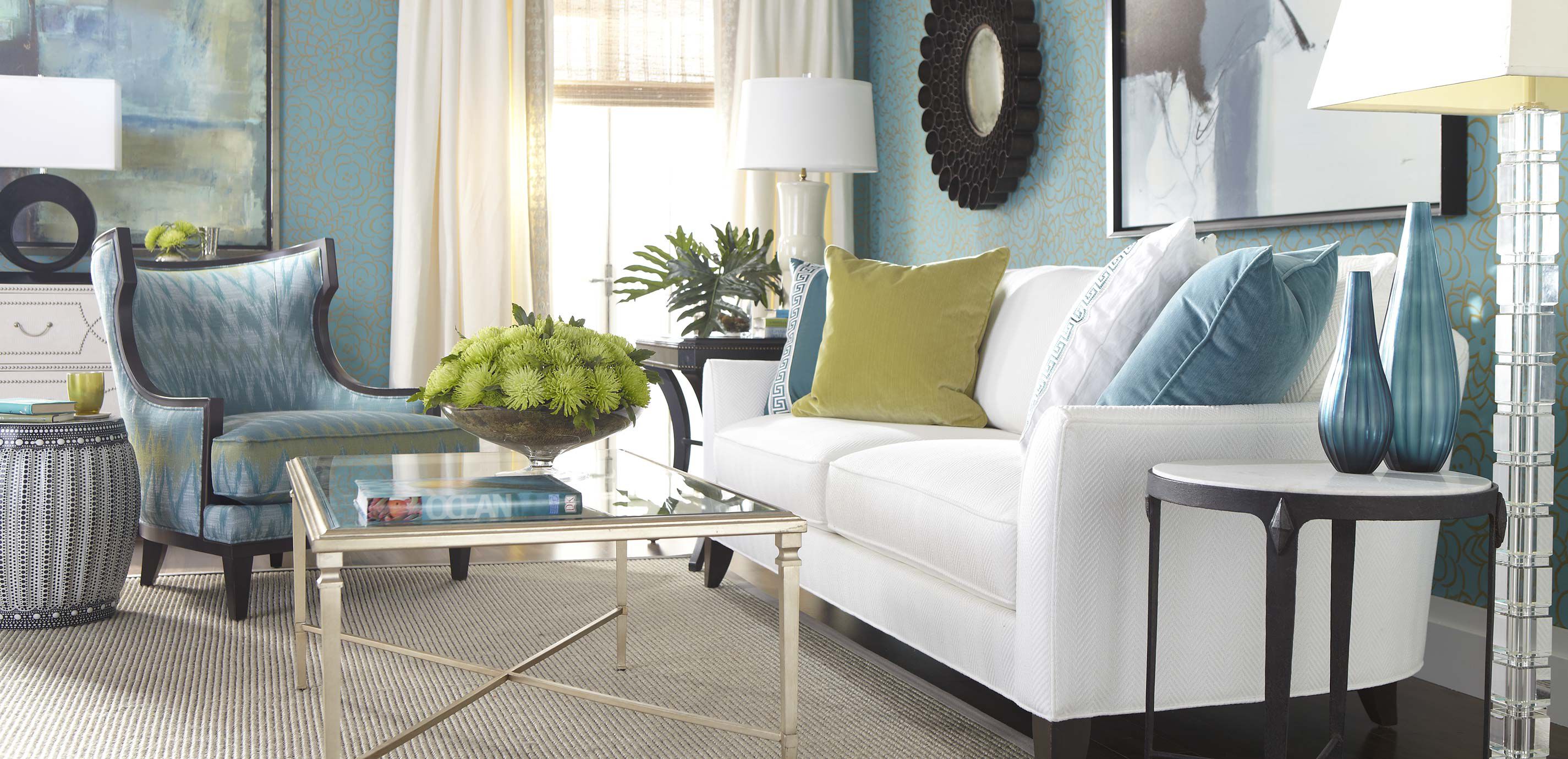 Small Teal Ribbed Vase_6