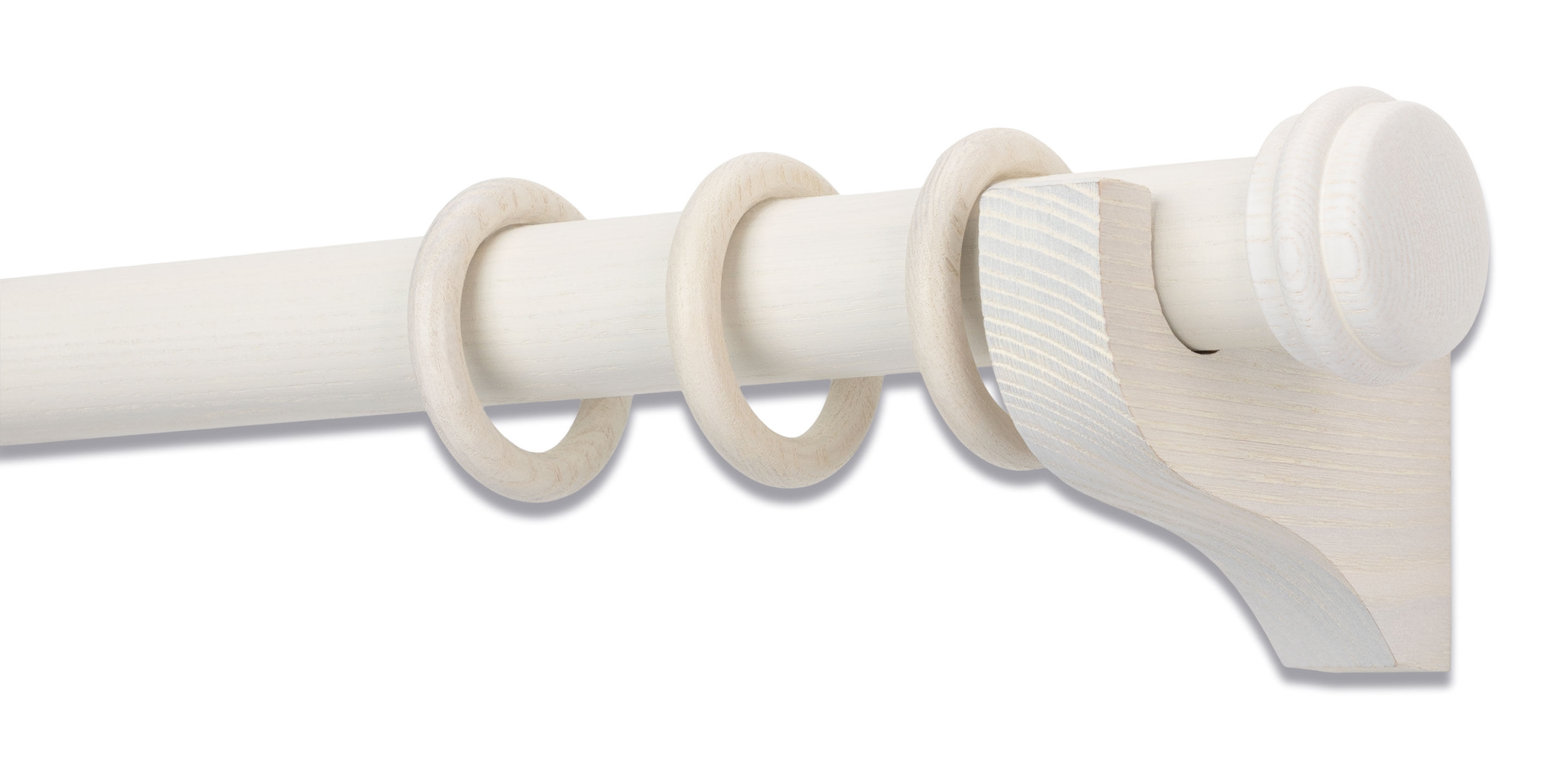 Distressed Wood Drapery Hardware Set with Disc End Cap Finial