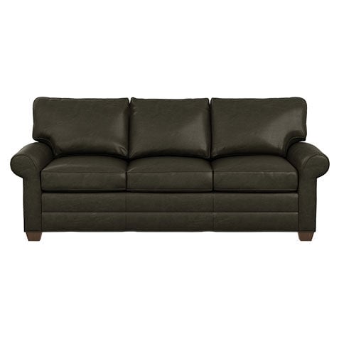Bennett Roll-Arm Leather Three-Seat Sofa image