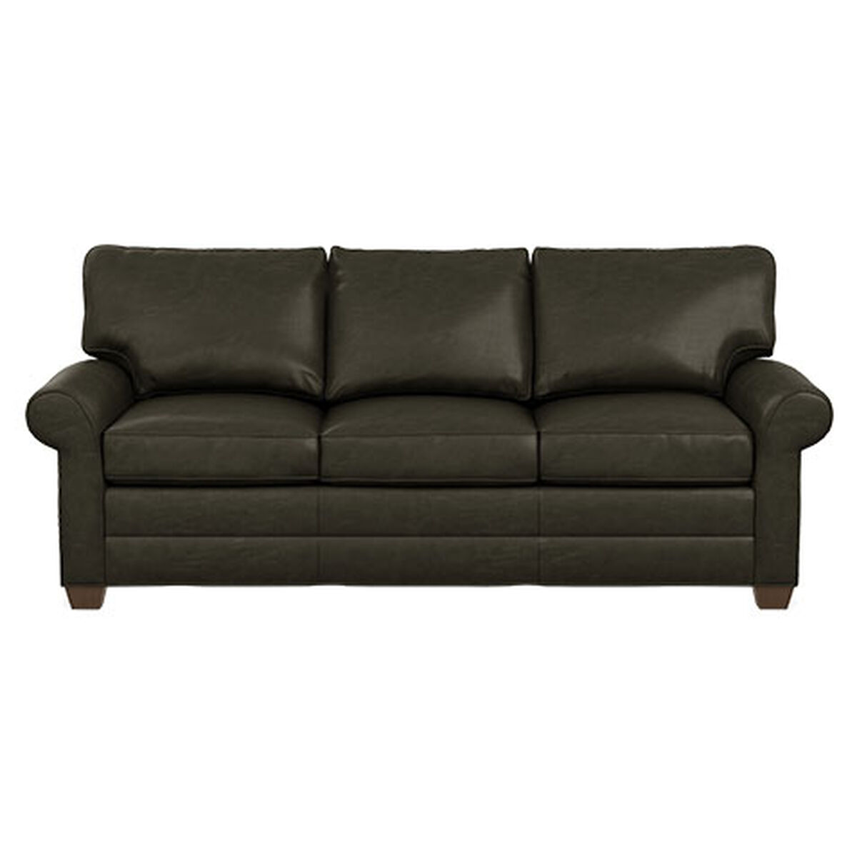 Bennett Roll-Arm Leather Three-Seat Sofa