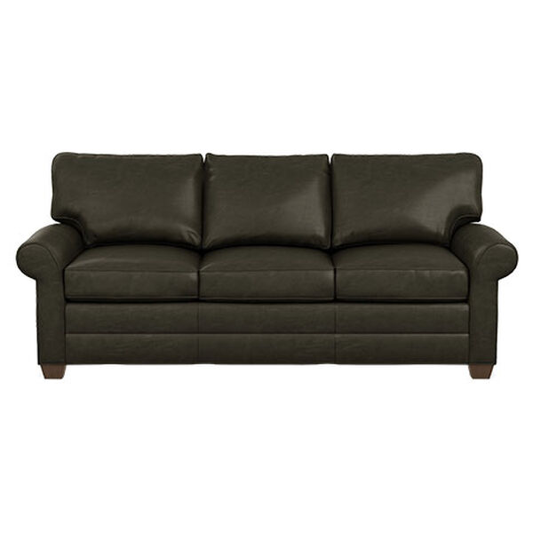 Bennett Roll-Arm Leather Three-Seat Sofa