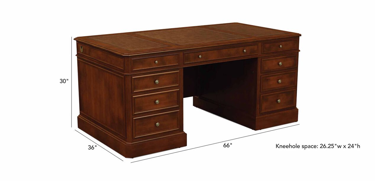 Buckley LeatherTop Pedestal Desk Desks Ethan Allen