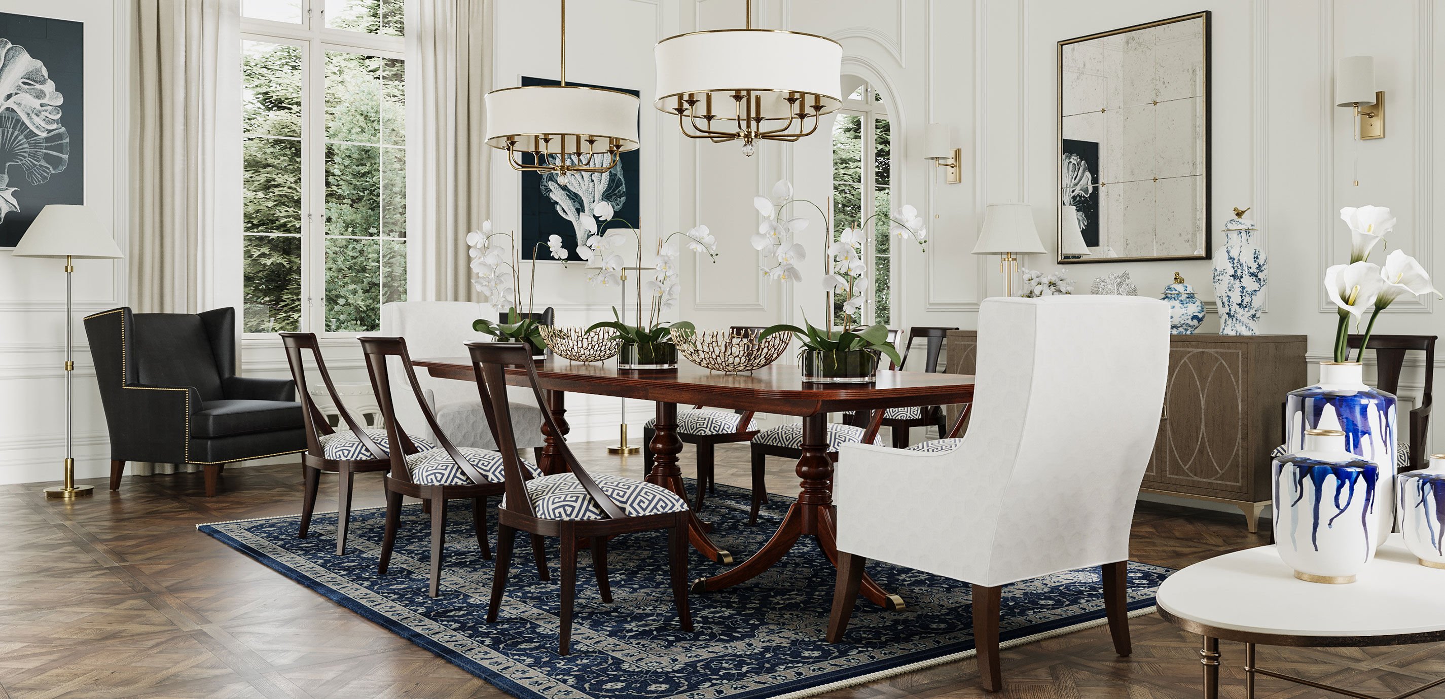 Kedron Navy Fabric By the Yard_3