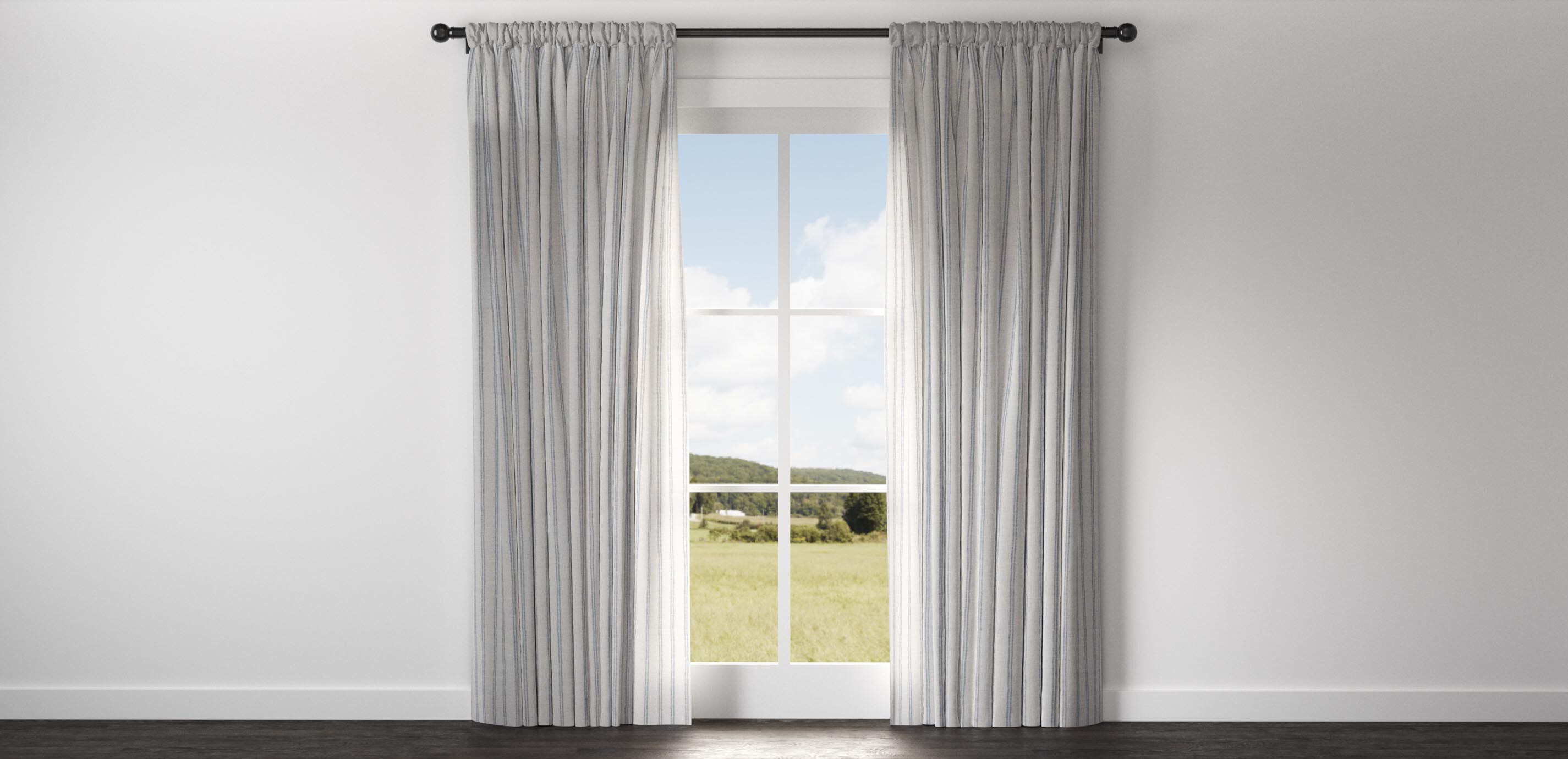 Ticking Stripe Linen Drapery Panel