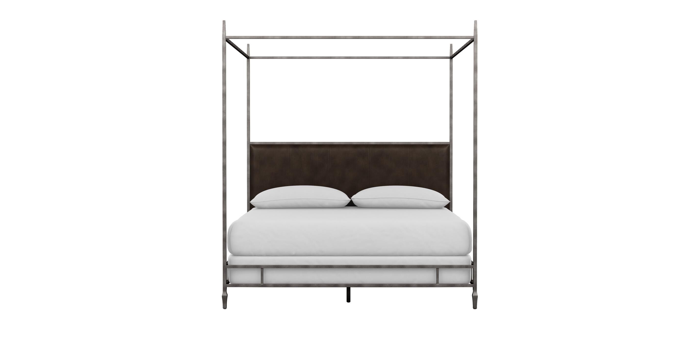 Lincoln Leather Upholstered Poster Bed