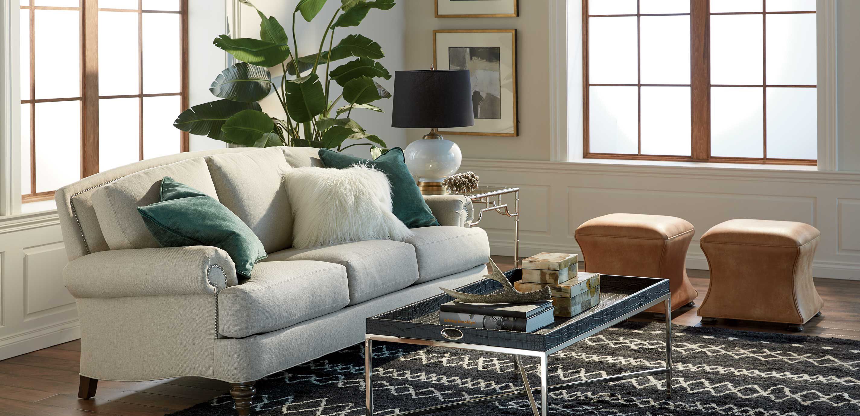 Ethan Allen Hyde Leather Sofa