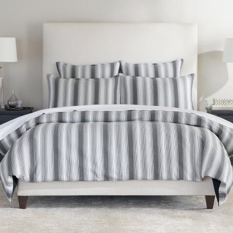 Black and White Stripe Duvet Cover and Shams Set image 036252SET