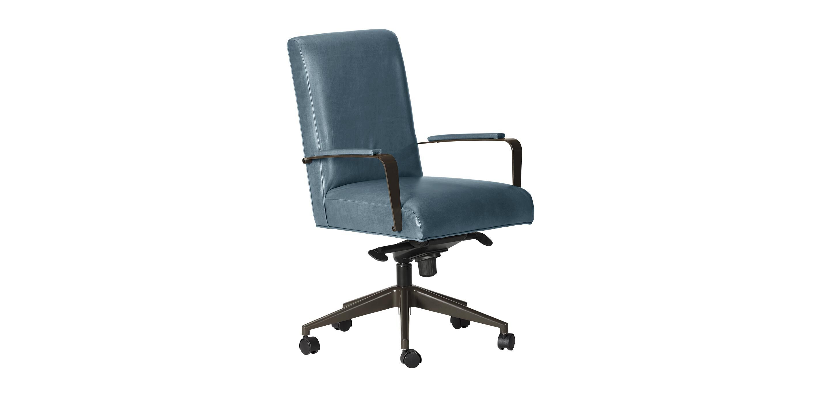 Slater Leather Desk Chair Modern Leather Desk Chair Ethan Allen