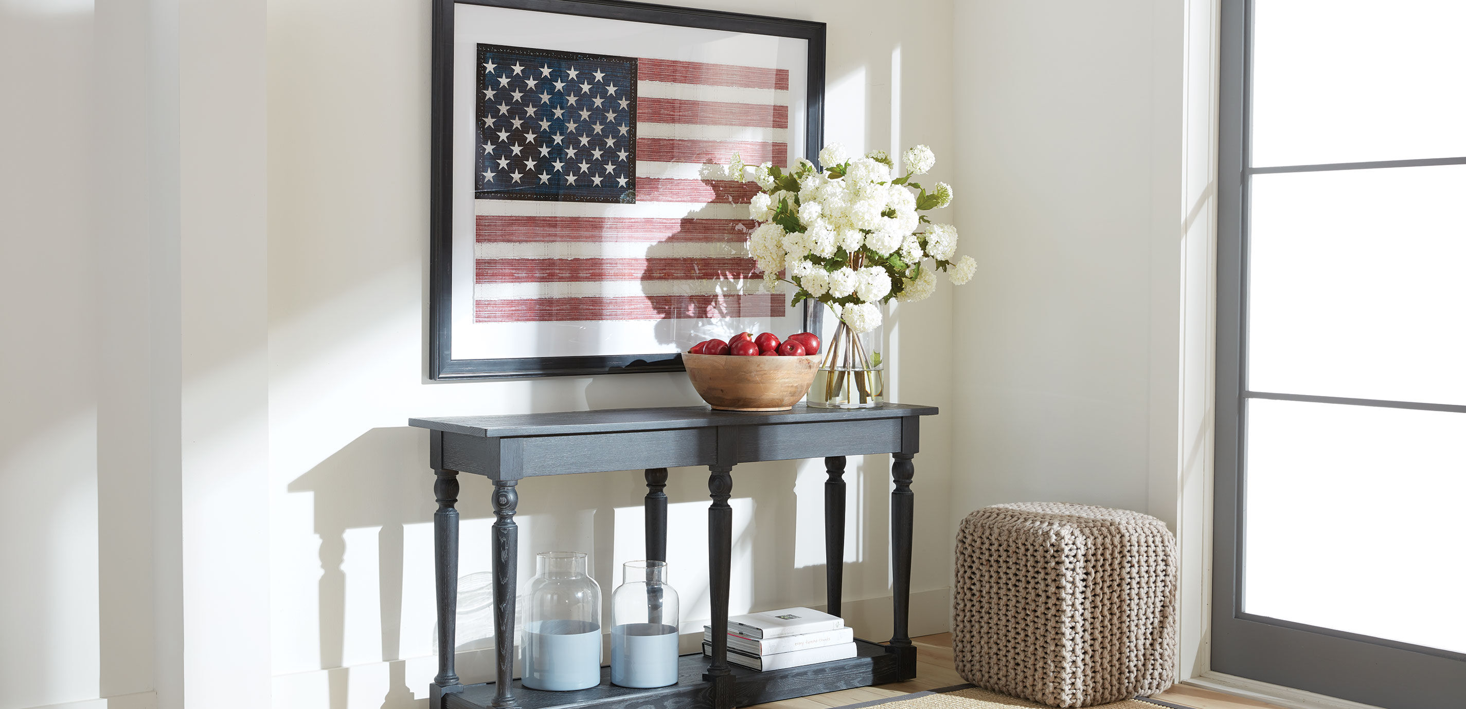 Ethan shop allen pouf