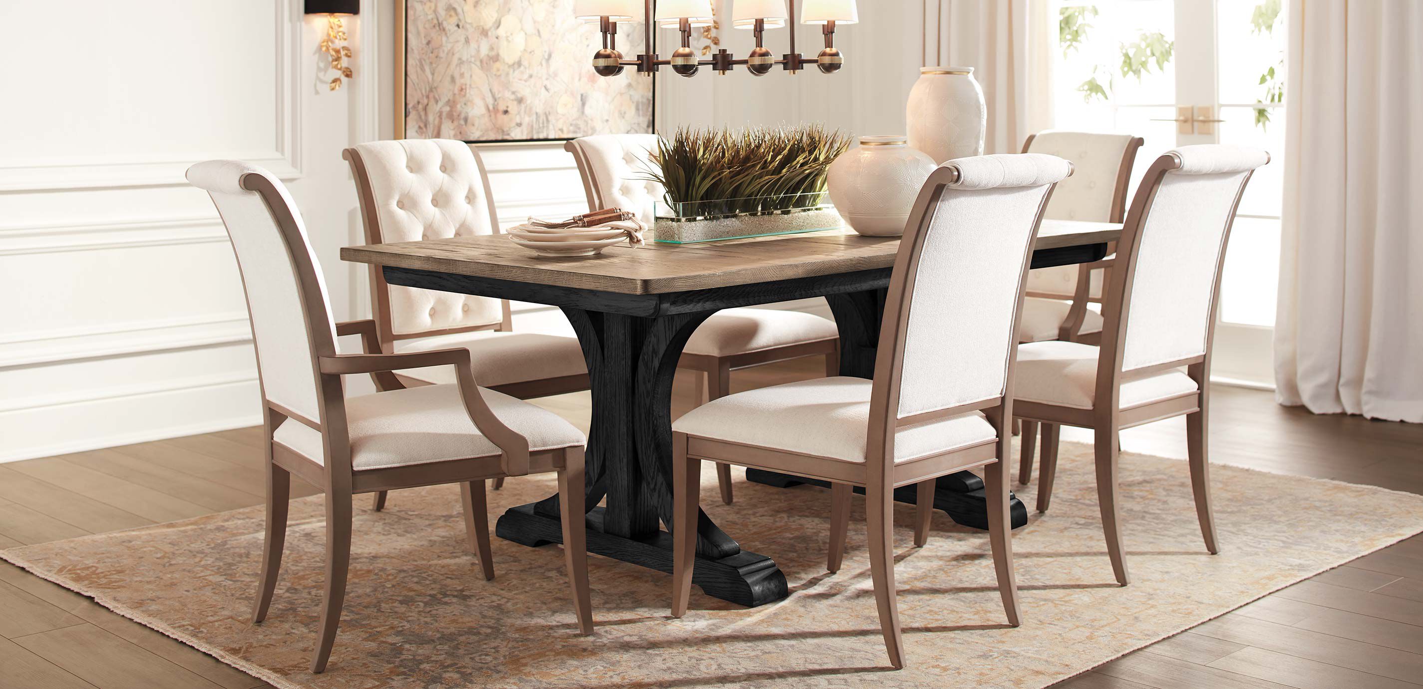 Corin Rough Sawn Trestle Dining Table Ethan Allen