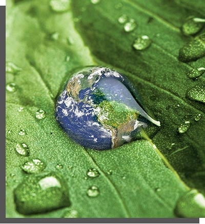 earth in a water drop