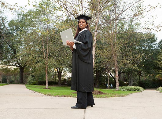 young woman graduating