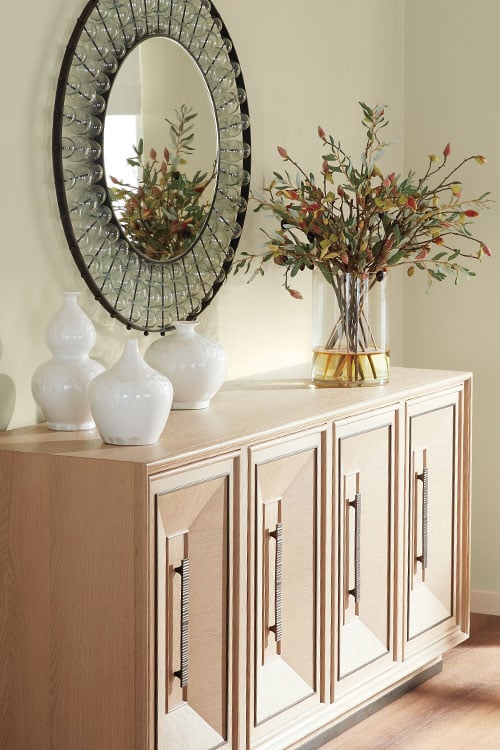 formal light blue dining room