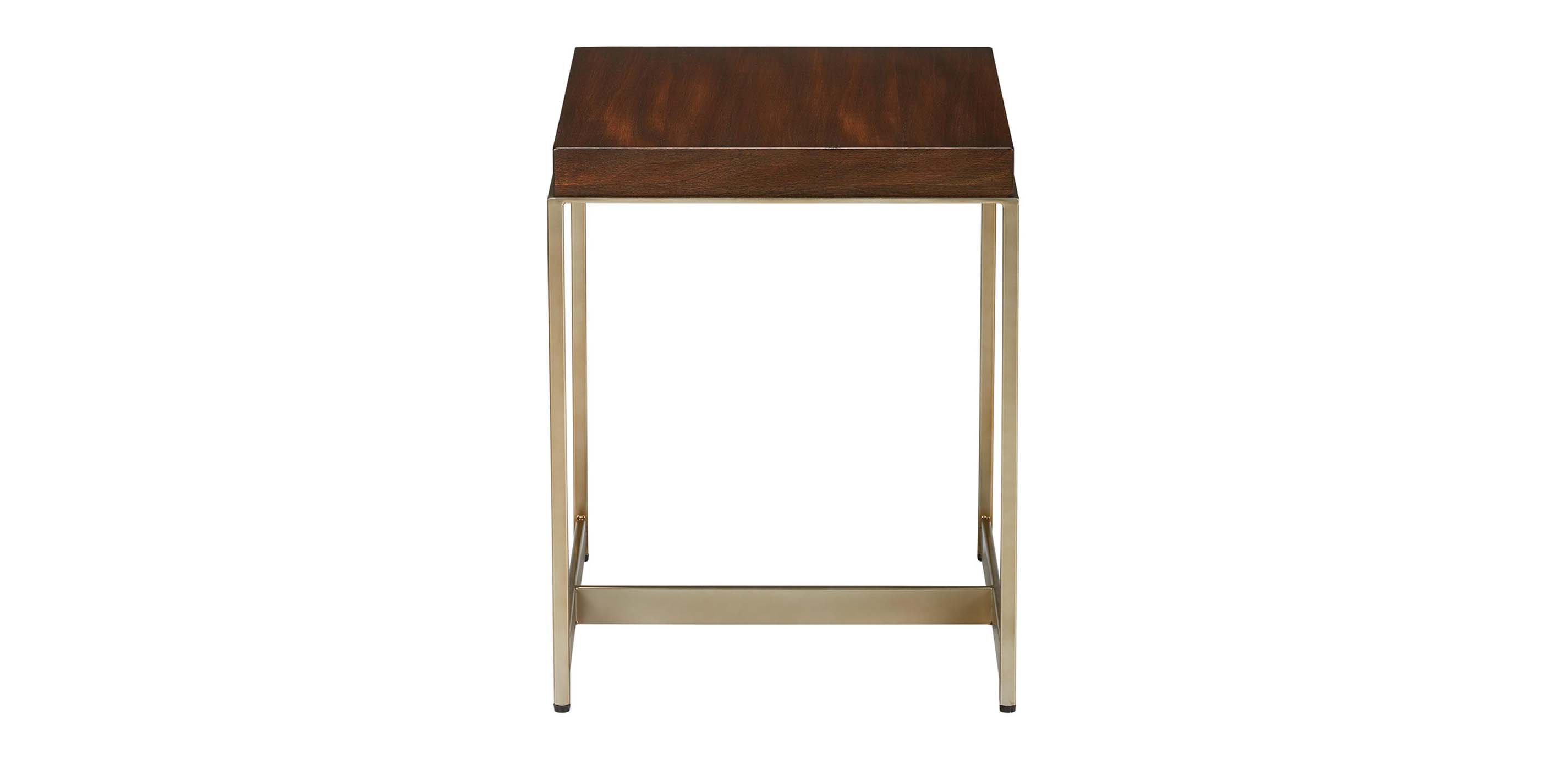 Edmonds Small Steel and Wood End Table Ethan Allen End Tables Ethan