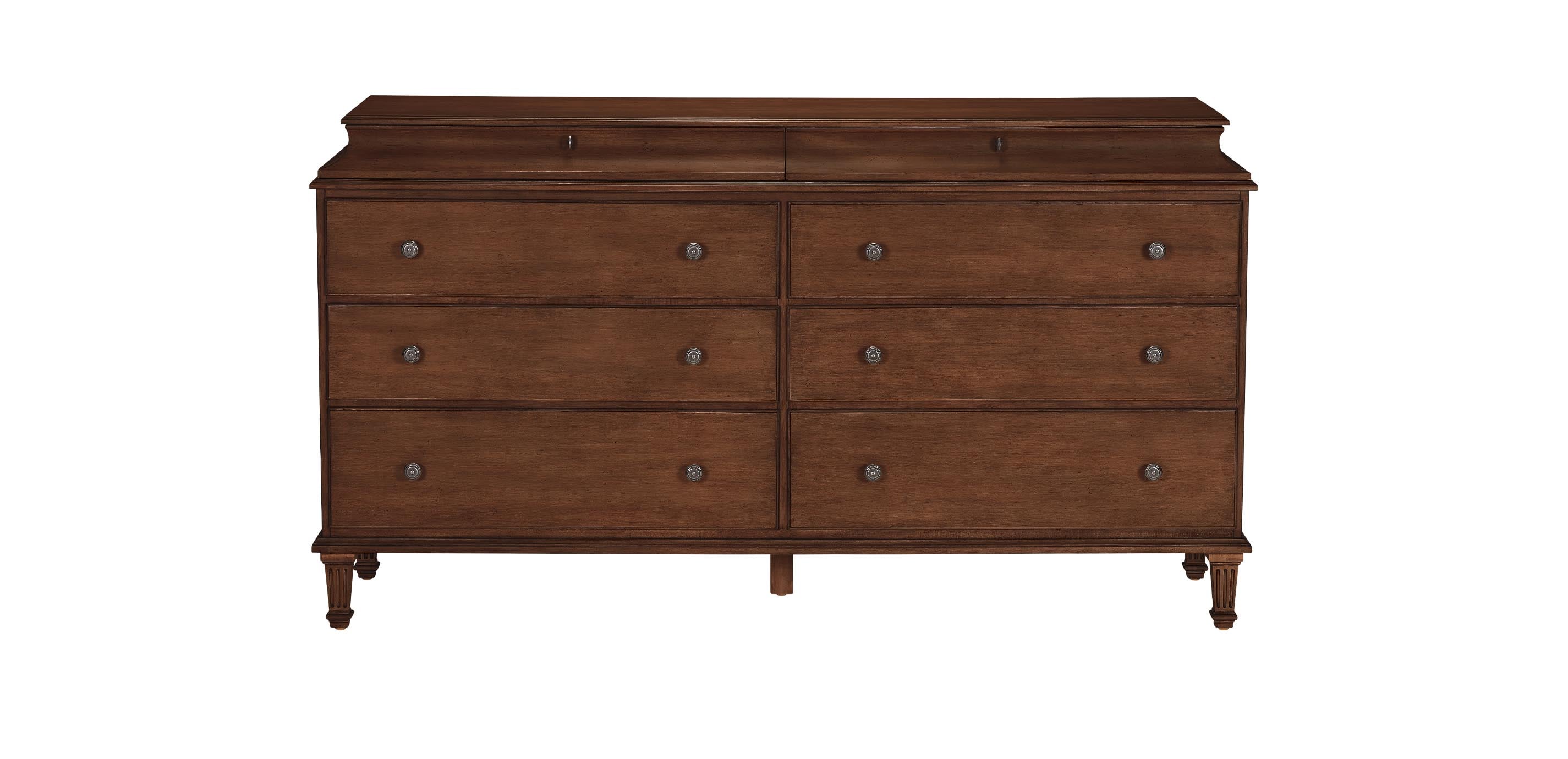 dressing alton brown Homfa 6 Drawer 42.5'' W Double Dresser, Modern Handless Wood Storage C   myhomfa