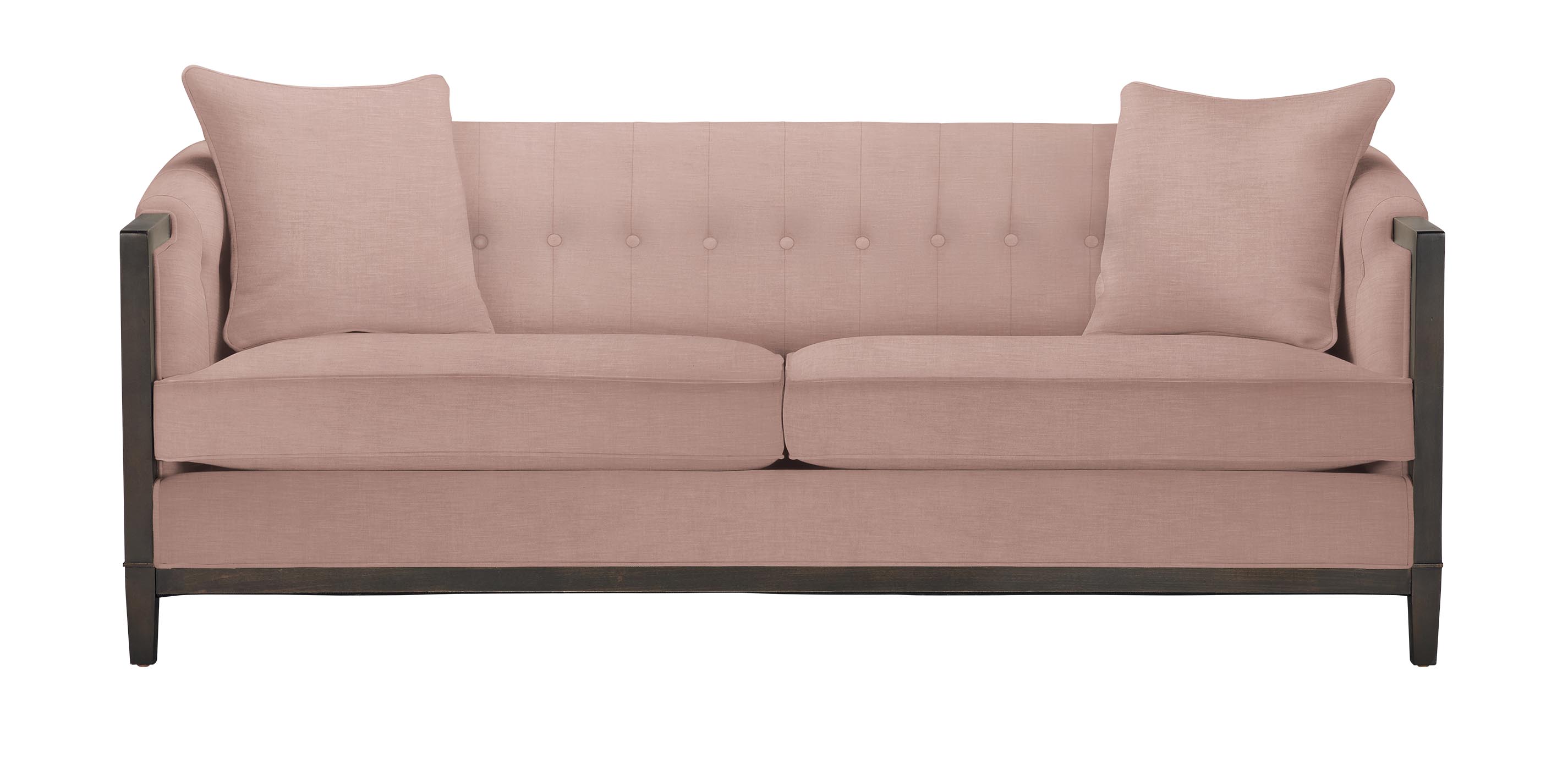 Mont Rose Exposed Wood Barrel-Back Sofa, Fabric | Ethan Allen