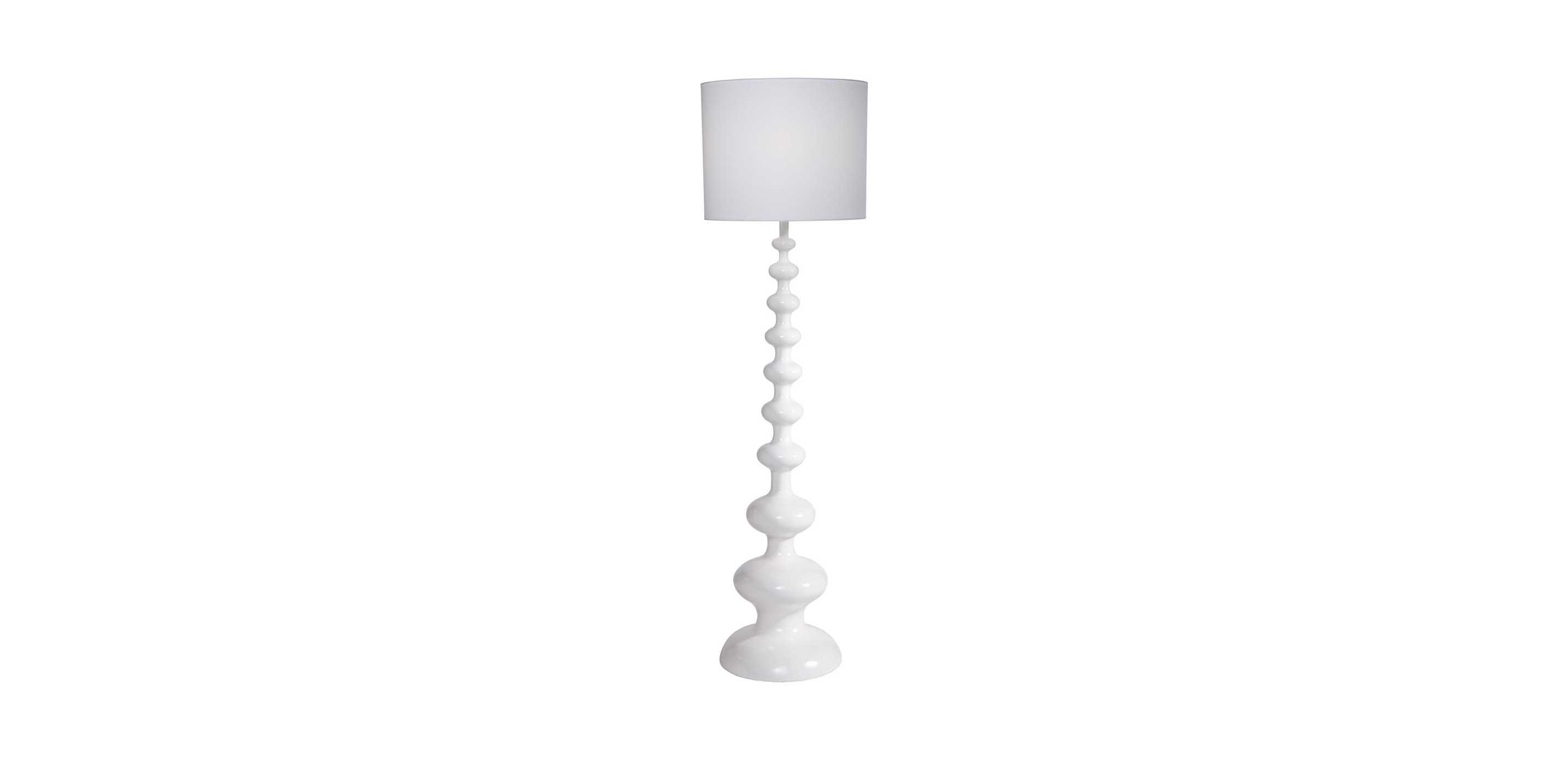 Modern Spindle Floor Lamp Snow White Gloss