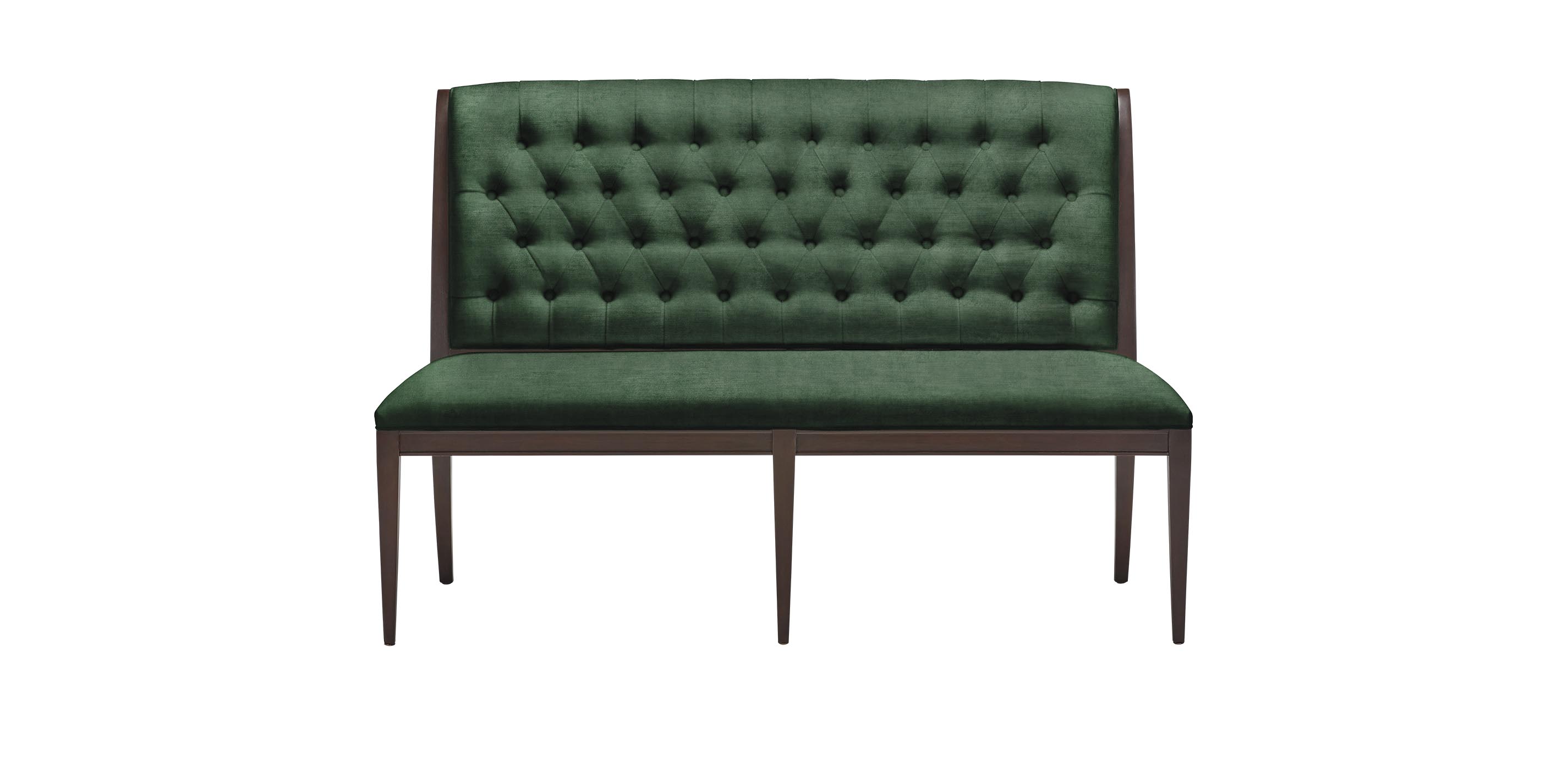 Taite Upholstered Dining Bench in Green 61 W x 28 D x 40 H Ramona Spruce Diamond Tufted by Ethan Allen