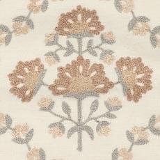 Tan swatch Crewel-Stitch Floral-Pattern Pillow