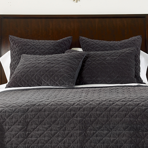 Gresham Charcoal Velvet Sham | | large Gresham Charcoal Velvet Sham , , large