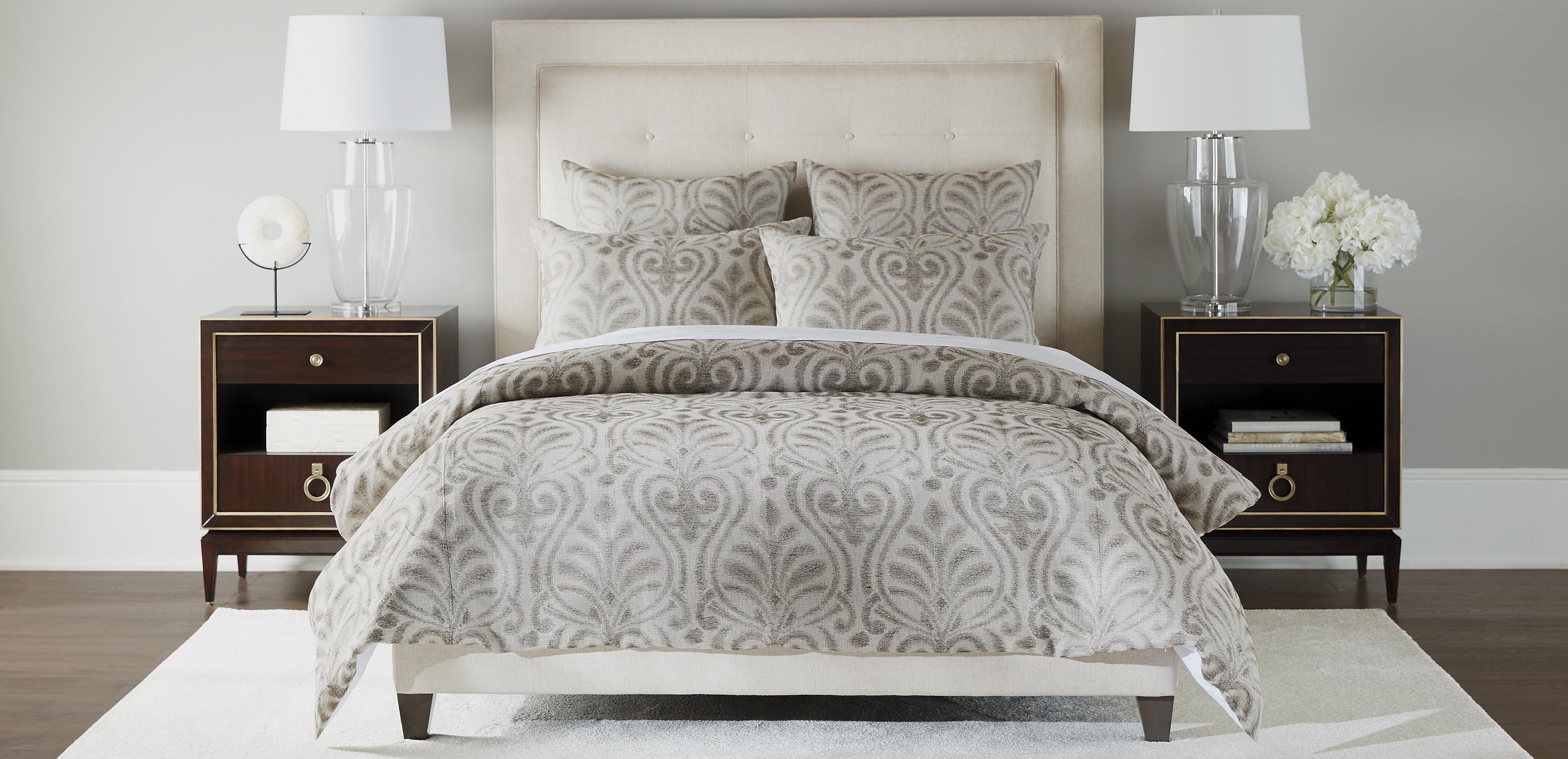Washed Linen Scroll Duvet Cover