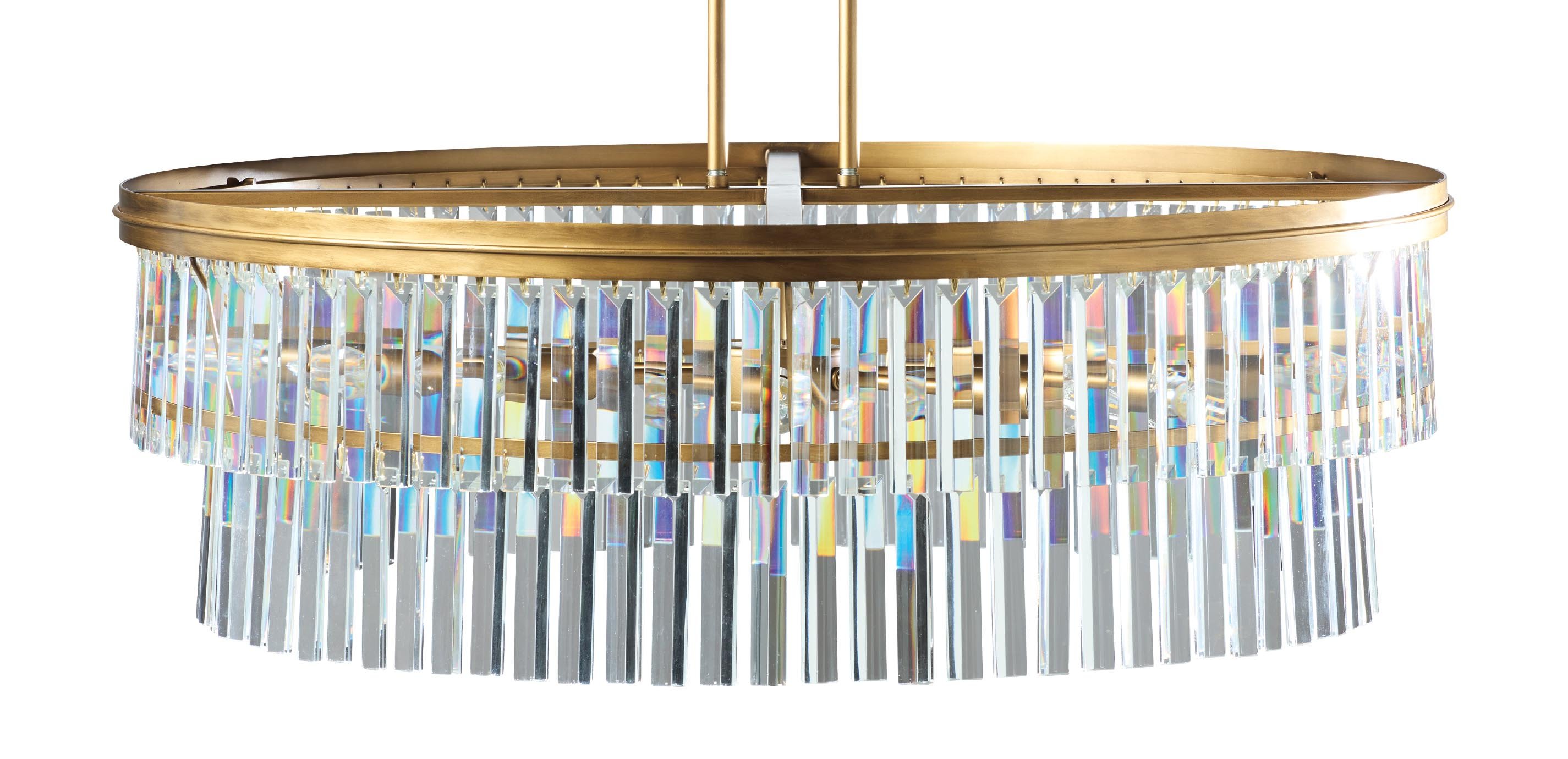 Hazel Crystal Prism Chandelier—Two Tiers, Round | Ethan Allen