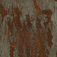 Heirloom (692): Blue-green paint, weathered, highly worn with brown rub-through, antiqued, low sheen. swatch Emanuel Demilune Buffet