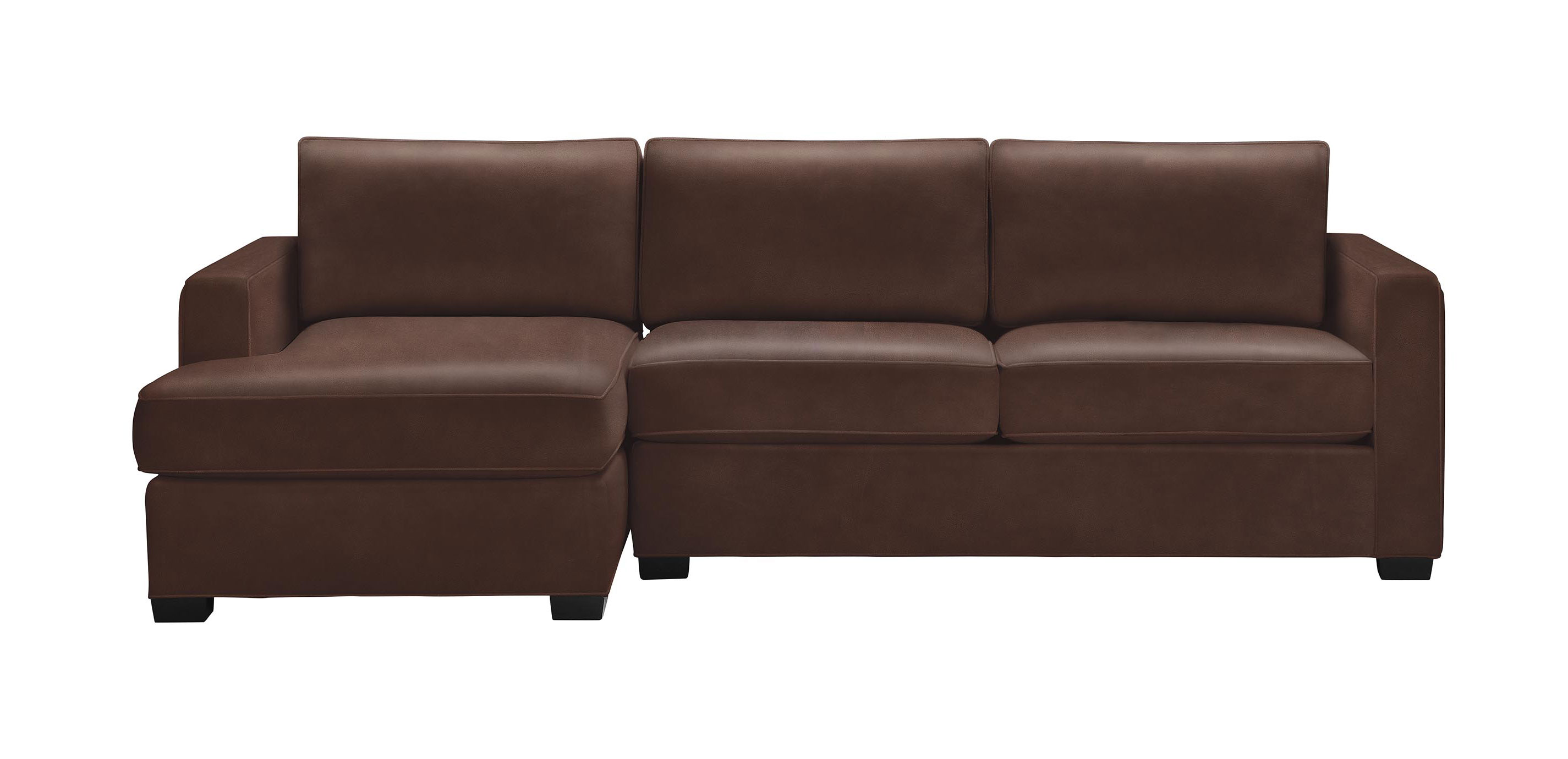 Spencer Leather TrackArm 2Piece Sectional with Chaise, Quick Ship