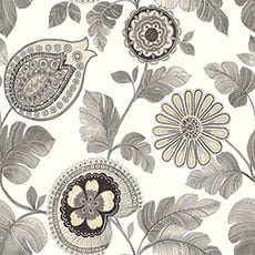 White/Silver swatch Leeland Wallpaper