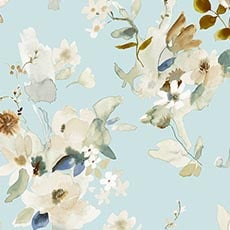 Green swatch Summer Bouquet Floral Wallpaper
