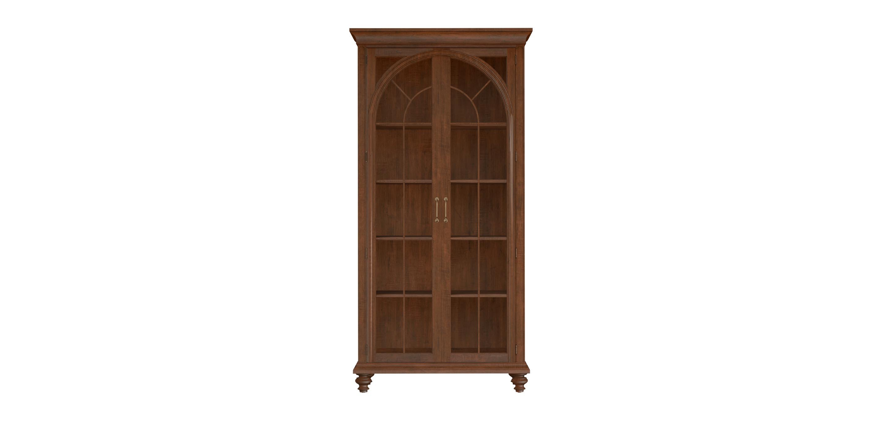 Zeta Display Cabinet with Arched Window Glass Doors | Ethan
