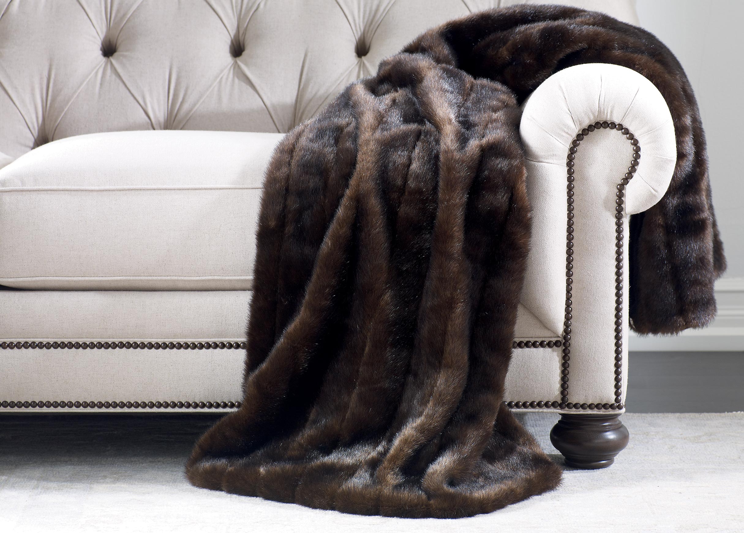 Sable Faux Fur Throw Ethan Allen