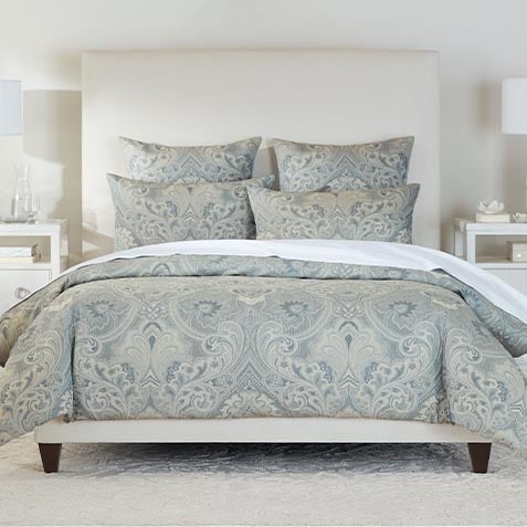 Scroll Jacquard Duvet Cover and Shams Set Product Thumbnail Scroll Jacquard Duvet Cover and Shams Set Product Thumbnail